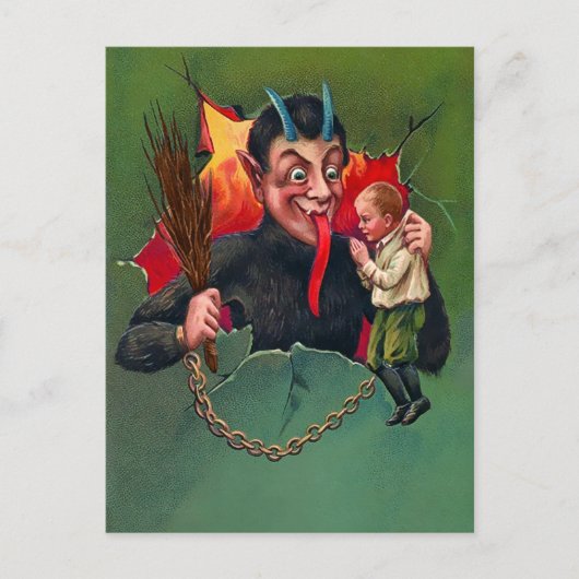  Krampus Holding Briefkaart (Voorkant)