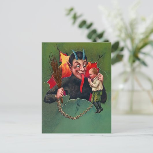 Krampus Holding Briefkaart (Staand voorkant)