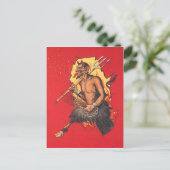Krampus Hooivork Zweep Briefkaart (Staand voorkant)