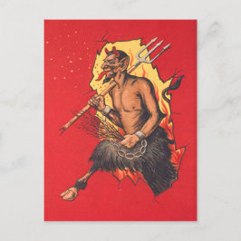 Krampus Hooivork Zweep Briefkaart