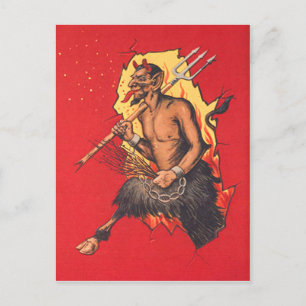 Krampus Hooivork Zweep Briefkaart