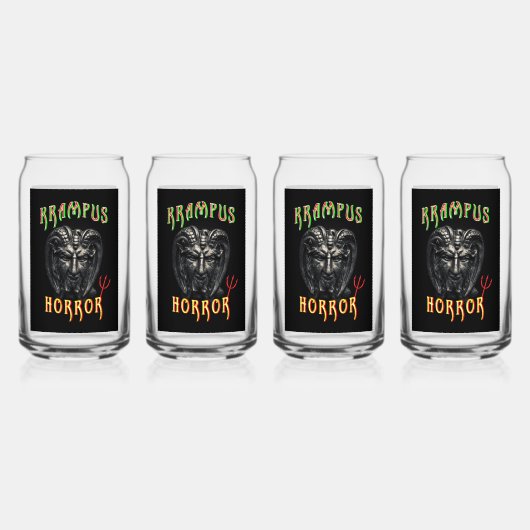 Krampus Horror Blikvorm Glas (Voorkant)