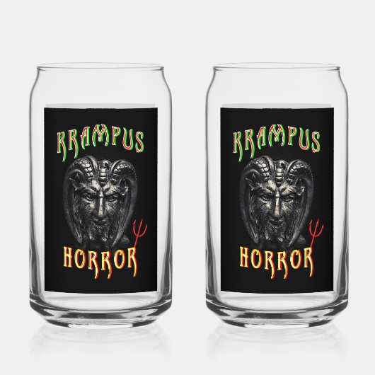 Krampus Horror Blikvorm Glas (Voorkant)