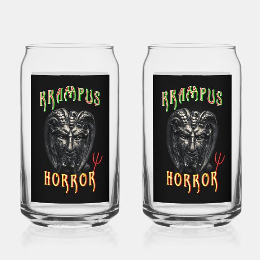 Krampus Horror Blikvorm Glas (Achterkant)