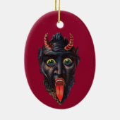 Krampus  illustratie Krampusnacht Keramisch Ornament (Achterkant)