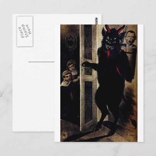 Krampus in het donker briefkaart (Voorkant / Achterkant)