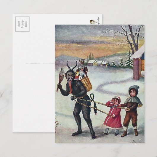  Krampus Inname van kinderen Briefkaart (Voorkant / Achterkant)