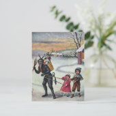 Krampus Inname van kinderen Briefkaart (Staand voorkant)