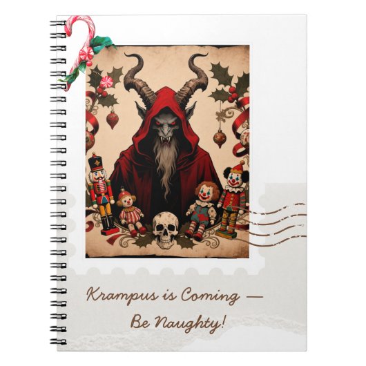 Krampus Is Coming – Be Naughty! | Dark Humor Chris Notitieboek (Voorkant)