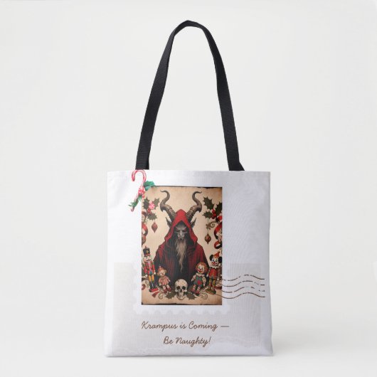 Krampus Is Coming – Be Naughty! | Dark Humor Chris Tote Bag (Voorkant)