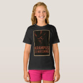 Krampus Is Watching – Oude Horror Kerst T-Shirt (Voorkant volledig)