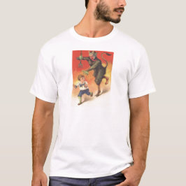 Krampus jaagt kind na t-shirt
