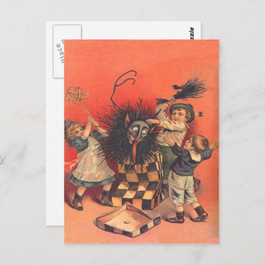 Krampus Jack-In-A-Box Briefkaart (Voorkant / Achterkant)