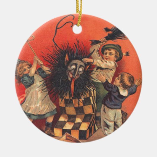 Krampus Jack-In-A-Box Keramisch Ornament (Voorkant)
