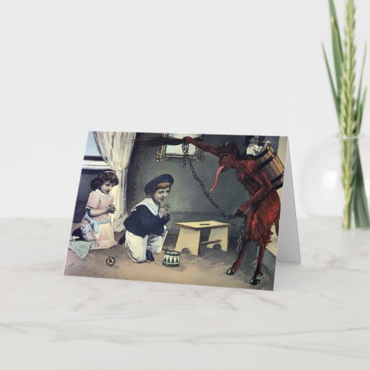  Krampus kerst Feestdagen Kaart (Voorkant)