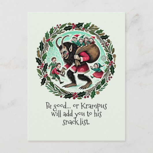 Krampus Kerst                                  Feestdagenkaart (Voorkant)