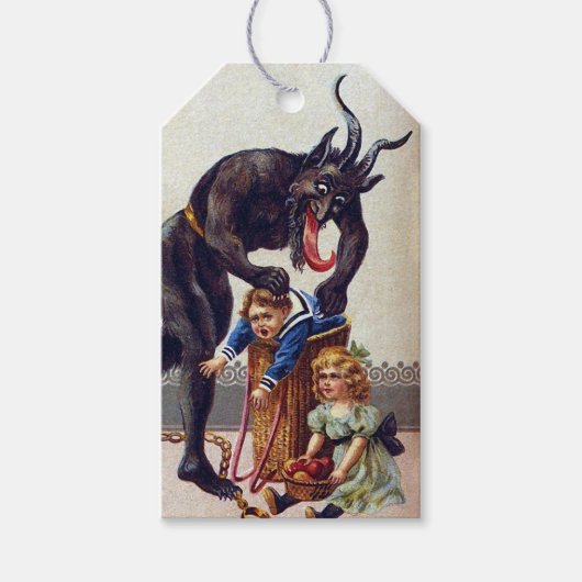 Krampus Kerst Label Cadeaulabel (Voorkant)