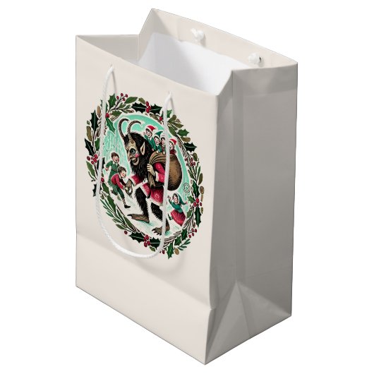 Krampus Kerst Medium Cadeauzakje (Voorkant Gekanteld)