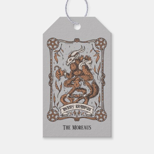 Krampus Kerstfeestdag Cadeaulabel (Voorkant)