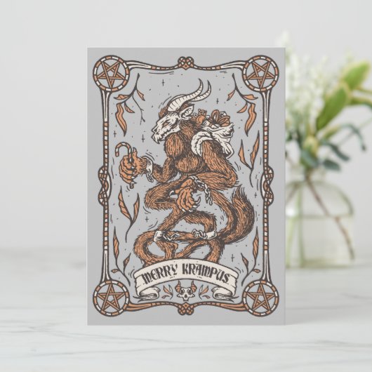 Krampus Kerstfeestdag Kaart (Staand voorkant)