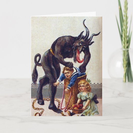 Krampus-kerstkaart Feestdagen Kaart (Voorkant)