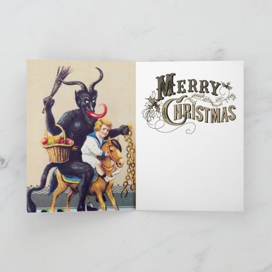 Krampus-kerstkaart Feestdagen Kaart (Binnen)