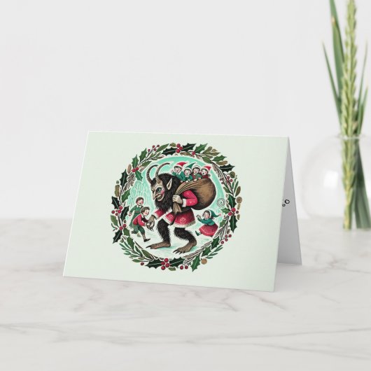 Krampus Kerstmis Bedankkaart (Voorkant)