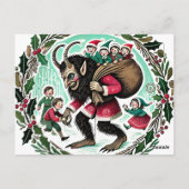 Krampus Kerstmis Briefkaart (Achterkant)