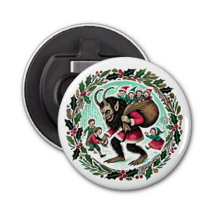 Krampus Kerstmis Button Flesopener