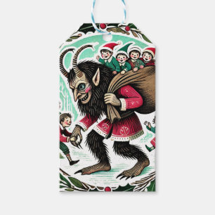 Krampus Kerstmis Cadeaulabel