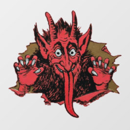 Krampus Kerstmis Cling Raamsticker