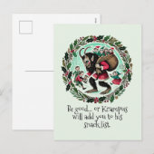 Krampus Kerstmis Feestdagenkaart (Voorkant / Achterkant)