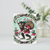 Krampus Kerstmis Feestdagenkaart (Staand voorkant)