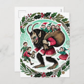 Krampus Kerstmis Feestdagenkaart (Voorkant / Achterkant)