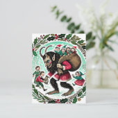 Krampus Kerstmis Feestdagenkaart (Staand voorkant)