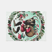 Krampus Kerstmis Fleece Deken (Voorkant (Horizontaal))