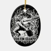 Krampus Kerstmis in Black Keramisch Ornament (Voorkant)