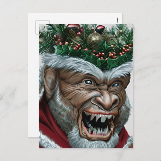 Krampus Kerstmis Jigzaag Puzzle Briefkaart (Voorkant / Achterkant)