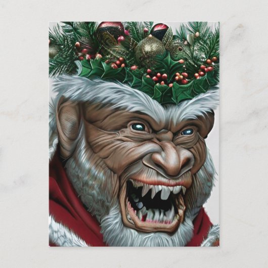Krampus Kerstmis Jigzaag Puzzle Briefkaart (Voorkant)