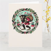 Krampus Kerstmis Kaart (Gele Bloem)