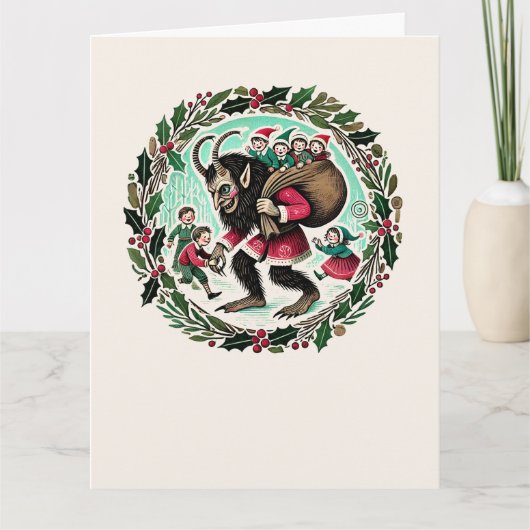 Krampus Kerstmis Kaart (Voorkant)