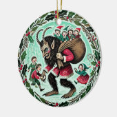 Krampus Kerstmis Keramisch Ornament (Links)