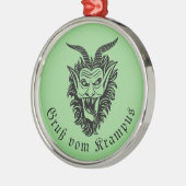 Krampus Kerstmis Metalen Ornament (Links)