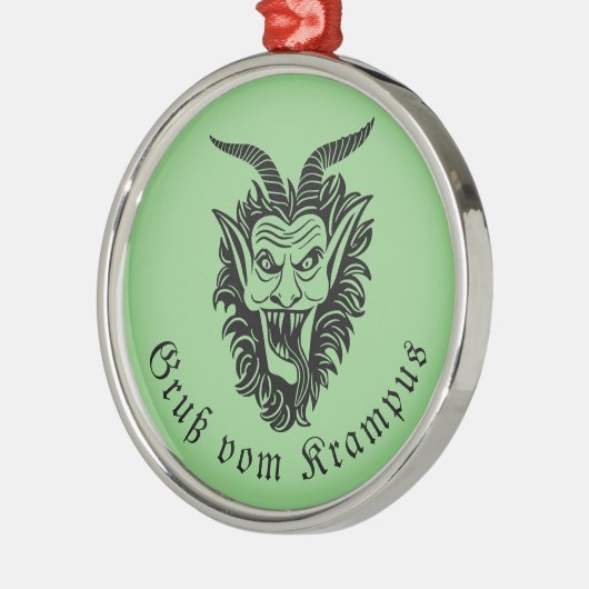 Krampus Kerstmis Metalen Ornament (Links)