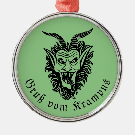Krampus Kerstmis Metalen Ornament (Voorkant)