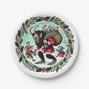 Krampus Kerstmis Papieren Bordje