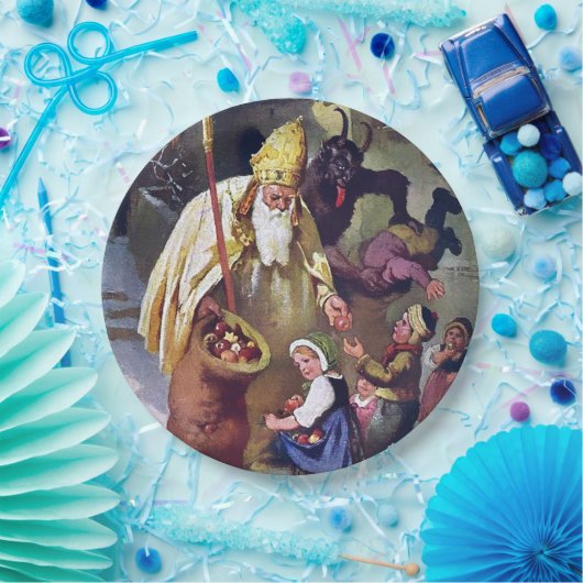 Krampus Kerstmis Papieren Bordje (Feest)