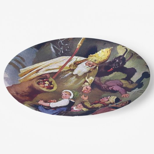 Krampus Kerstmis Papieren Bordje (Gekanteld)