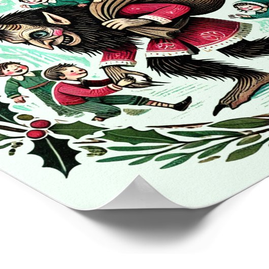 Krampus Kerstmis Poster (Hoek)