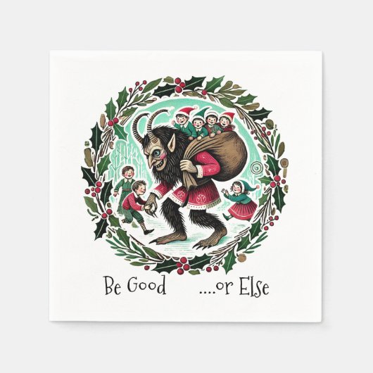 Krampus Kerstmis Servet (Voorkant)